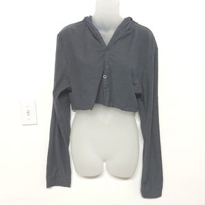 Free Bundle Add-on Royal Knights Crop Hooded Top in Grey, Size XL